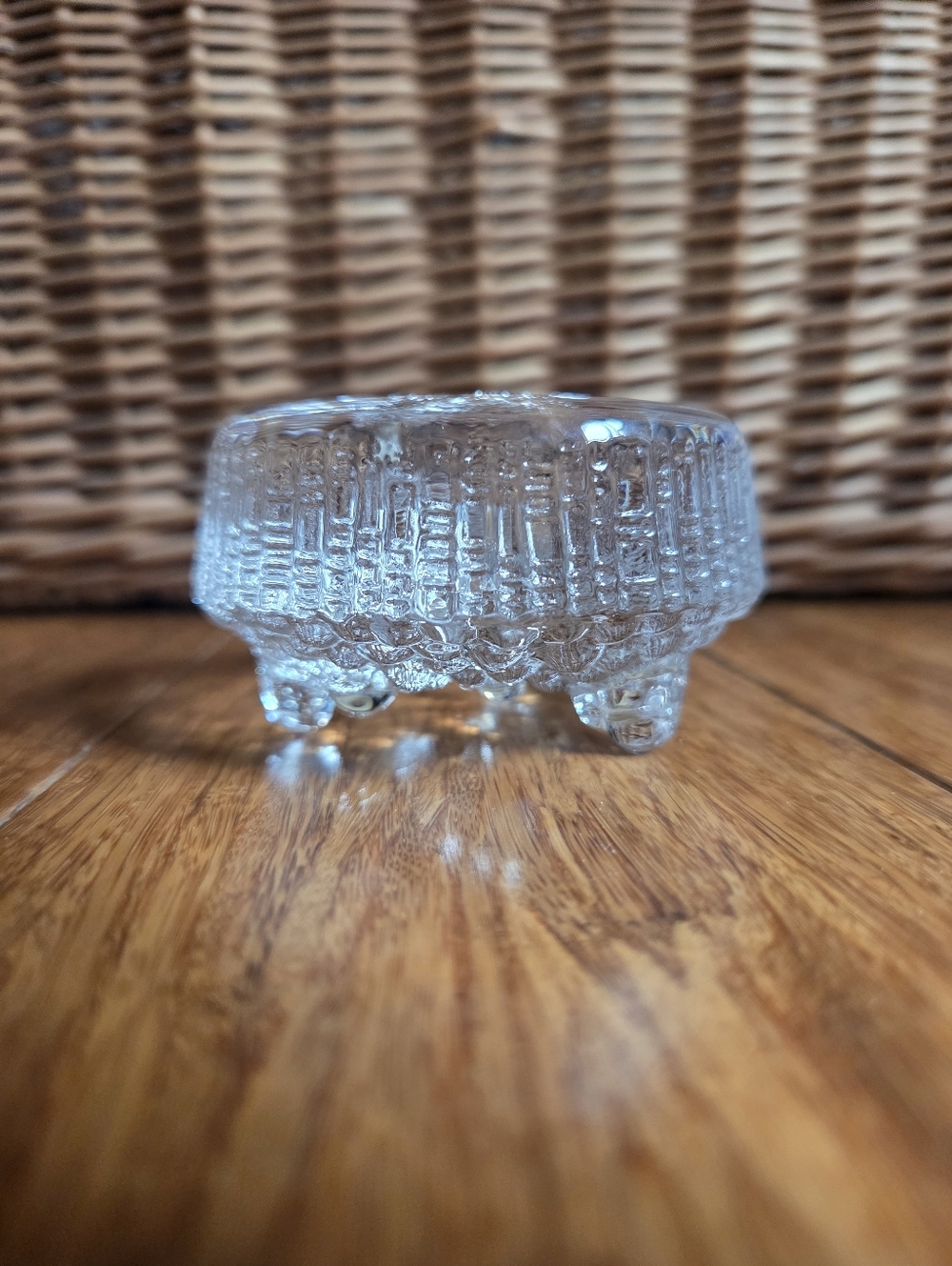 Iittala Ultima Thule Candle Holder Tapio Wirkkala Finland Vintage MCM Glass 3”